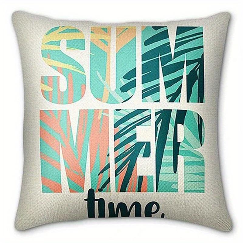 Home Decor Summer Tropical Pattern Pillow Covers Set Pattern Cushion Cover Suitable For Sofa Bedroom Car Pillow Cover