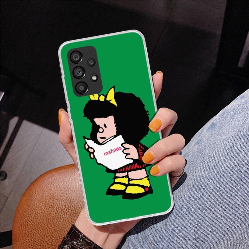 Cartoon Cute Mafalda Phone Case For Samsung Galaxy A52 A32 A22 A12 A51 A31 A50S A30S A20S A10S Note 20 Ultra 10 Plus S10 A72 A71