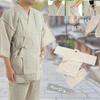 [Edoten] [Our Original!] Shijira-woven Jinbei with Japanese Pattern (Beige/Off-White) (XL, Festival Off-White)