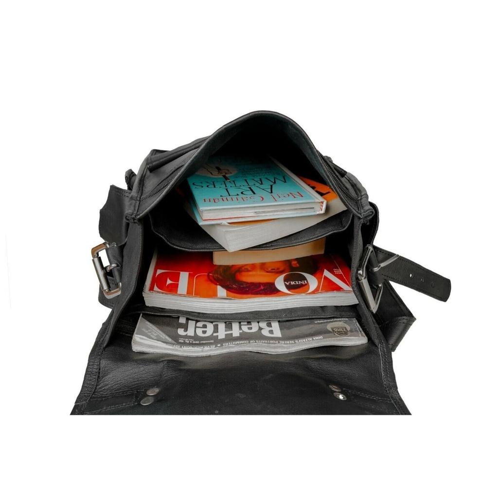 Genuine Black Leather Handmade Men's Rucksack Backpack | Travel Laptop Bag