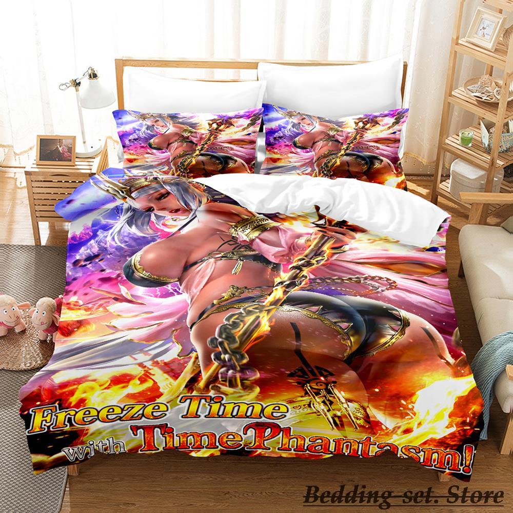 Black Summoner Bedding Set Single Twin Full Queen King Size Bed Set Adult Kid Bedroom Duvetcover Sets Anime Parure De Lit Bed