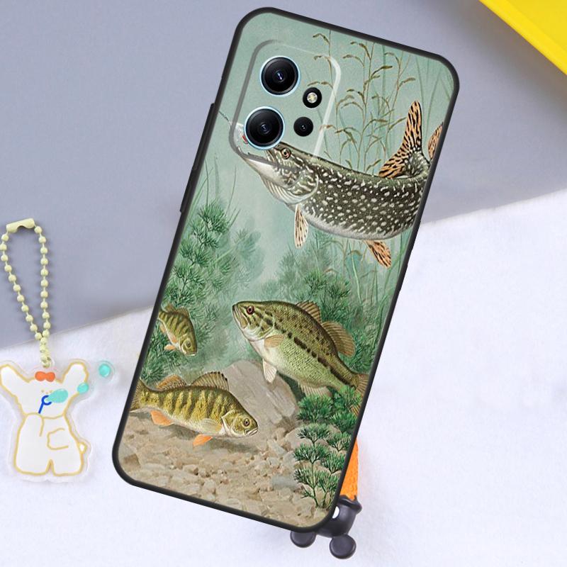 Pike Fish Fishing Bait Case For Xiaomi Redmi Note 13 9 10 11 12 14 15 Pro Plus Cover For Redmi 15 C 14C 10C 12C 13C