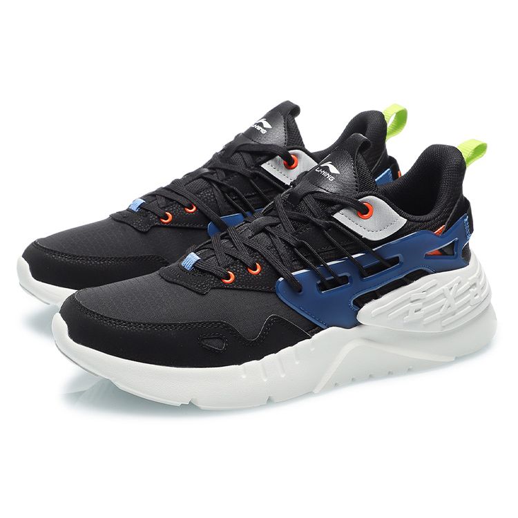 LiNing EXD Lite Casual Sports Shoes Low Top Lifestyle Sneakers Men Sneakers Black Blue AGLR005-3