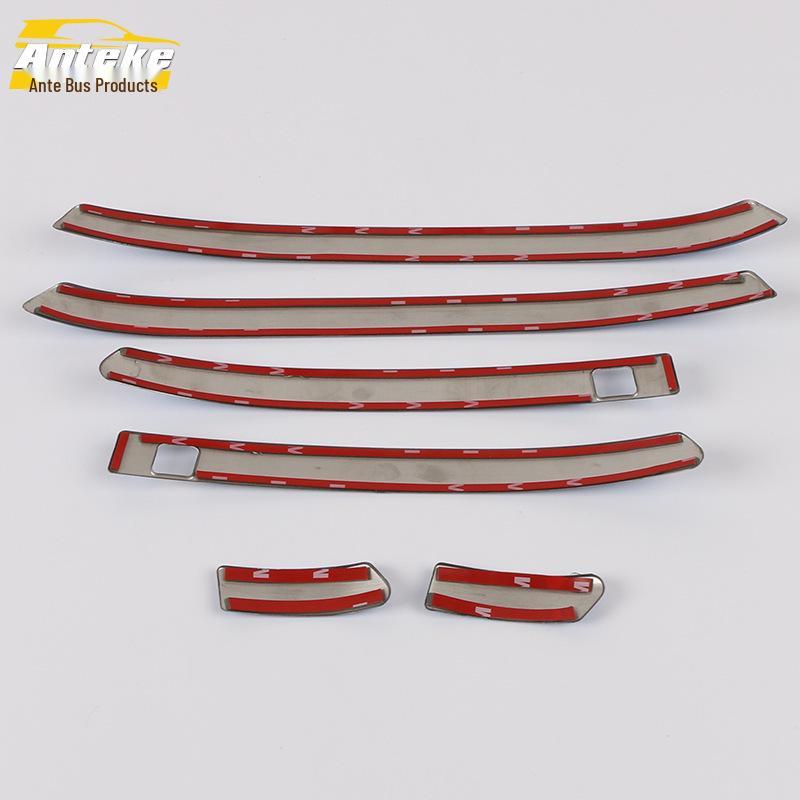 2019 Santa Fe Door Handle Bright Strip & Armrest Trim Sticker Accessories