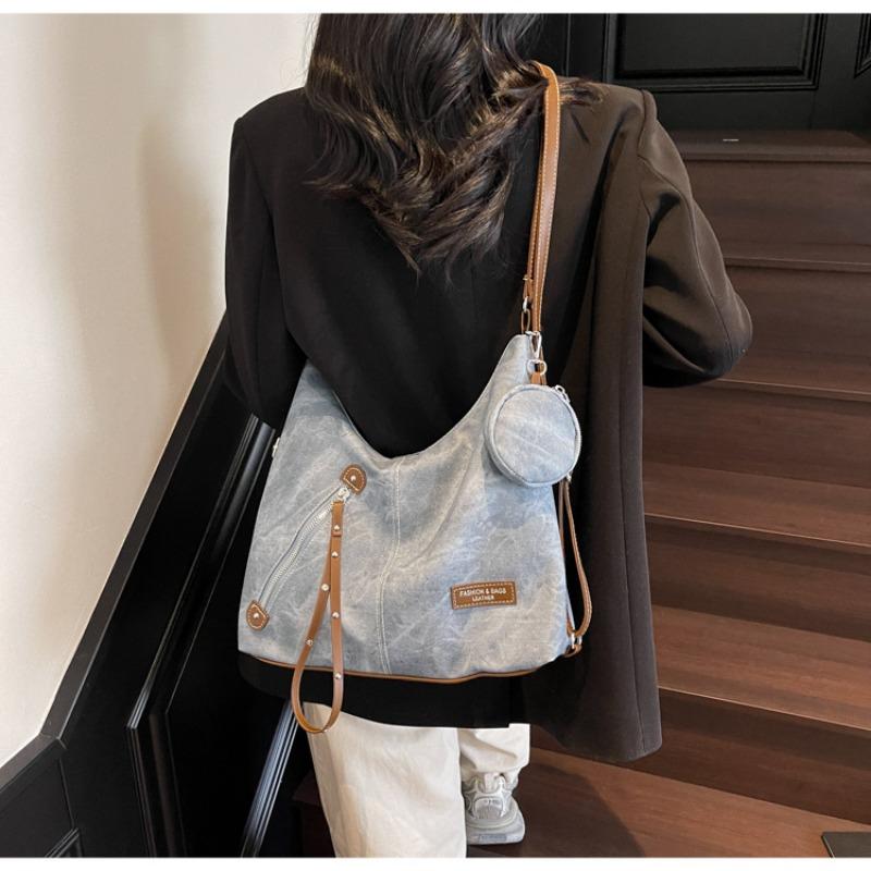 Casual backpack large capacity new spring and summer shoulder bag popular commuter retro tote bag