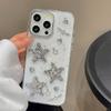 Rhinestone Love Electroplated Five-pointed Star Mobile Phone Case for IPhone17Promax Letters for Apple 16 Silver Foil Transparent