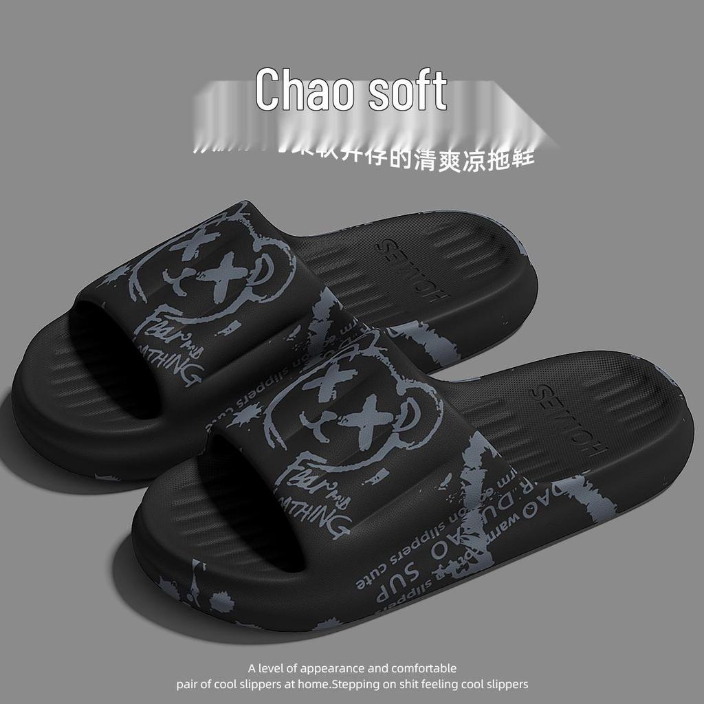 Yaz Karikatür Baskılı Kaymaz EVA Terlikler Erkek & Kadın için – İç/Dış Mekan Kullanımı