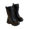 Girls' 2025 Autumn/Winter Leather High-Top Martin Boots for Medium/Large Children