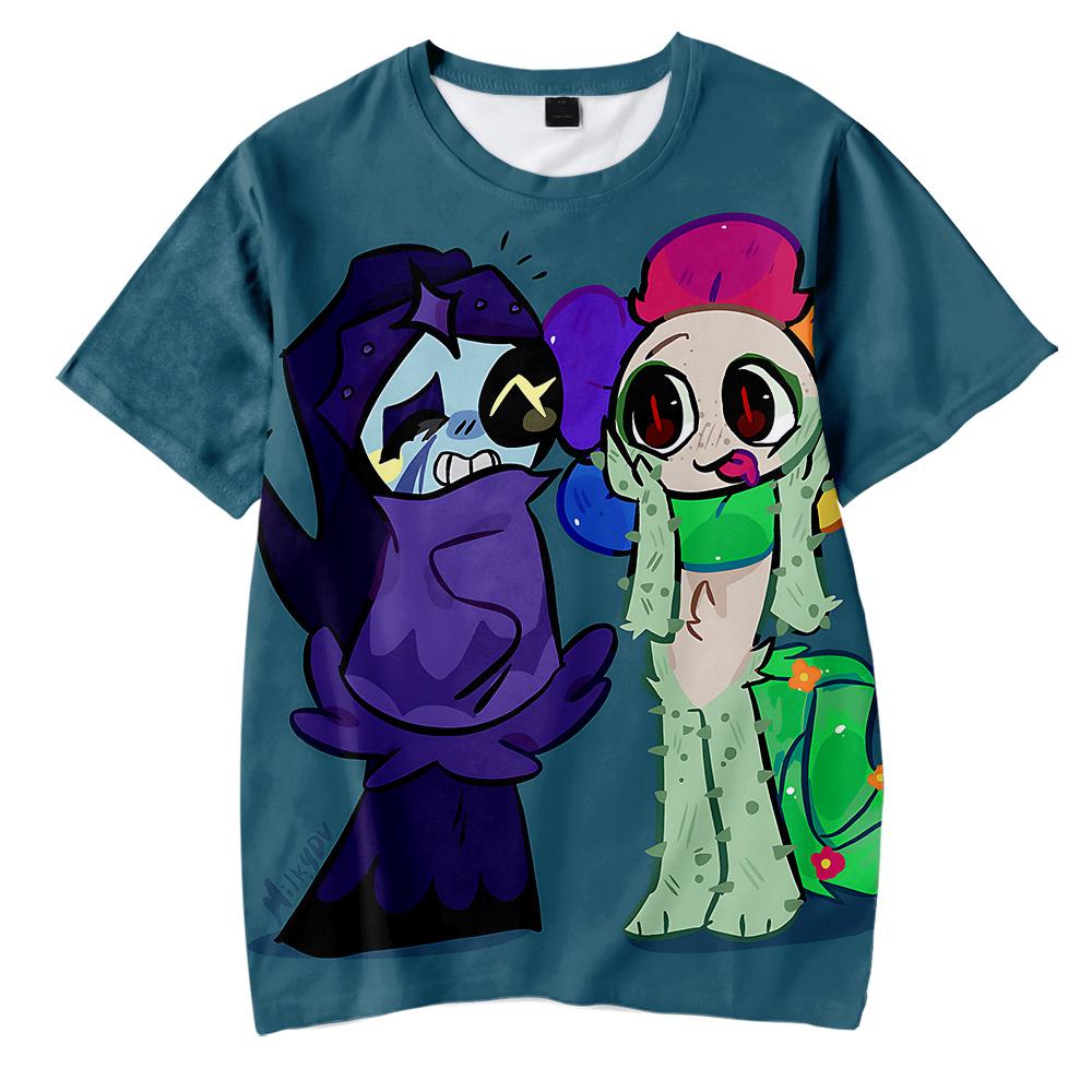 Dandy's World Anime Tričko Krátký rukáv Ležérní Nové Dámské Pánské Cosplay Kostým Módní Barevné Potisk Pohodlné Tričko