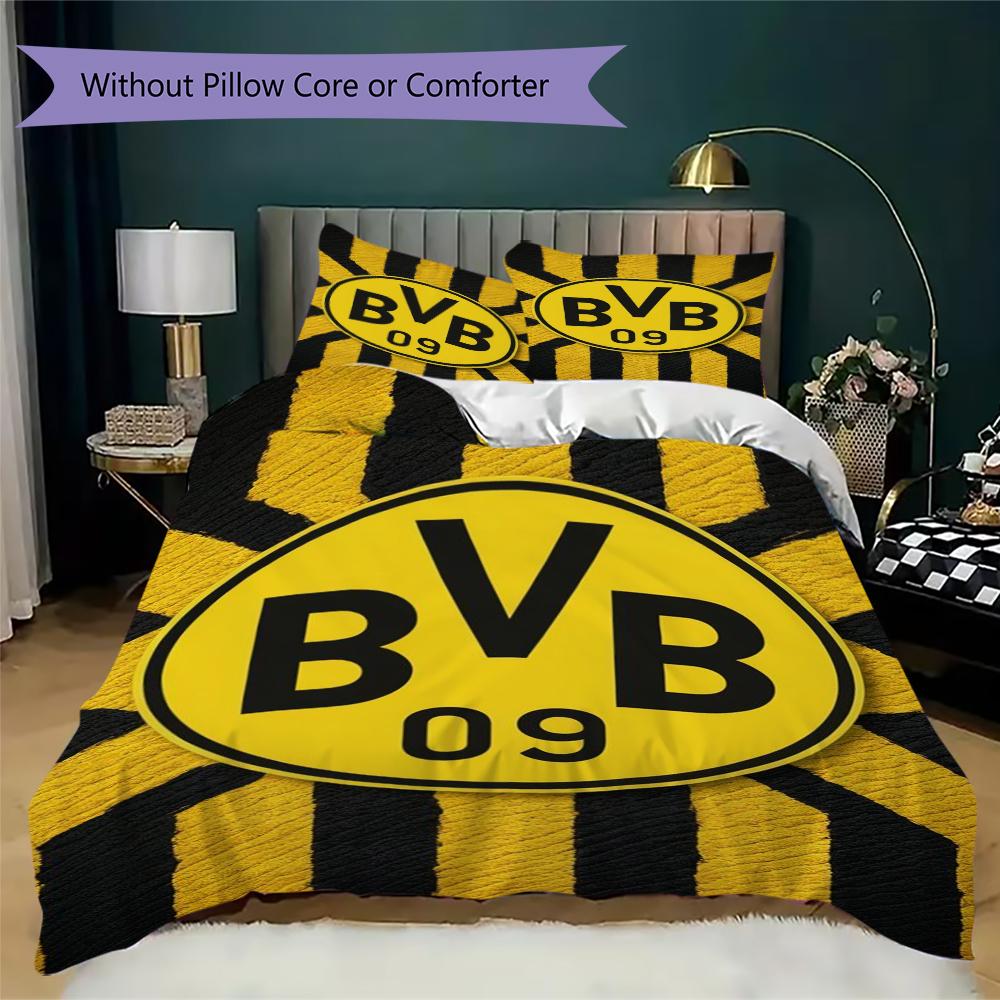 Dortmund Pattern Bedding uilt Set uilt Cover Pillowcase Home Decoration Birthday Gift (1 * duvet cover + 2 * pillowcase without core)29