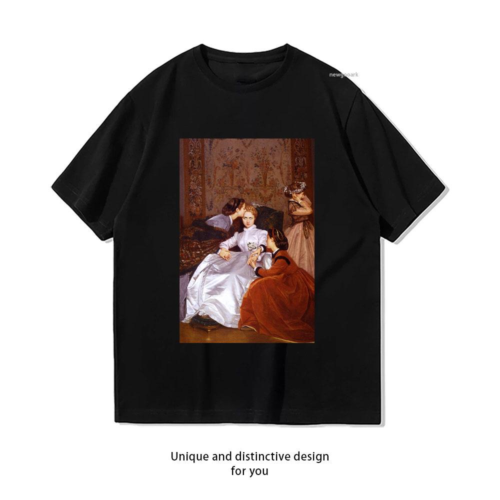 The Hesitant Fiance by Auguste Toulmouche tshirt Unisex Unisex Casual cotton summer printed t shirts Adult streetwear camisetas