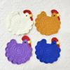 Cute Cartoon Insulation Mat Big Rooster Shape Hand-made Cup Mat Soft Woven Placemat Kitchen Accessories