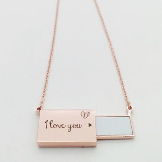 Rectangle Locket Necklace Photo Locket Pendant Necklace Memory Locket Necklace Keepsake Gift