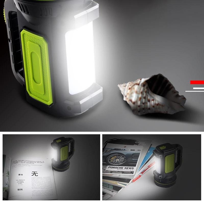 Portable Hand Lamp Rechargeable LED Strong Searchlight Flashlight 2 Lighting Modes Emergency Hiking Camping Energe Saving Torch