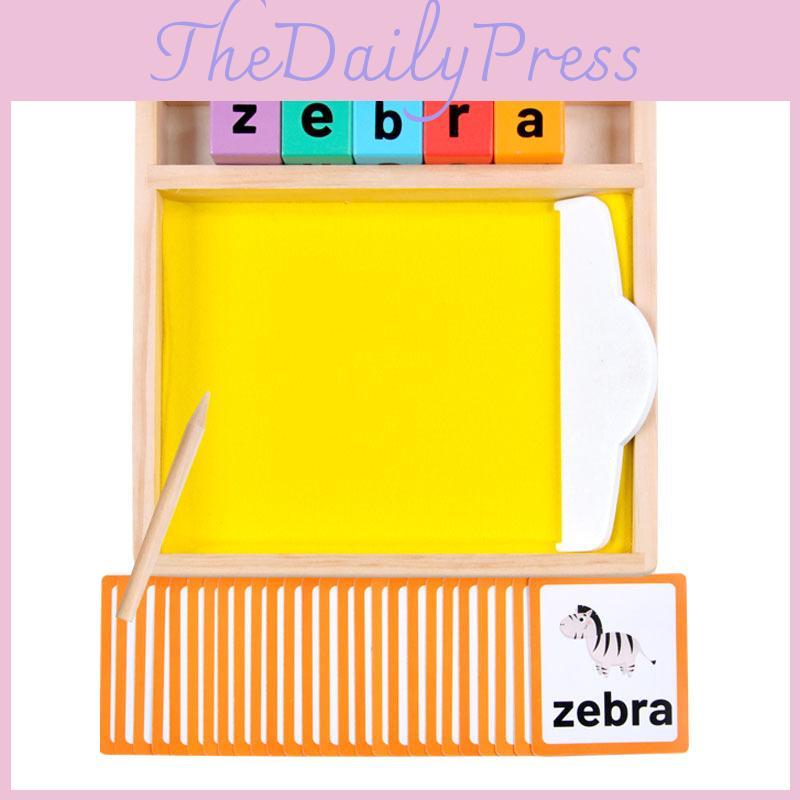 Spell Letter Words Wooden Sandboard Learning Toy For Early Childhood Education