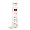 GARZA - Basic Power Strip with White Illuminated Switch, 4 Outlets, 5 Meter Cable, 1 Unit CE