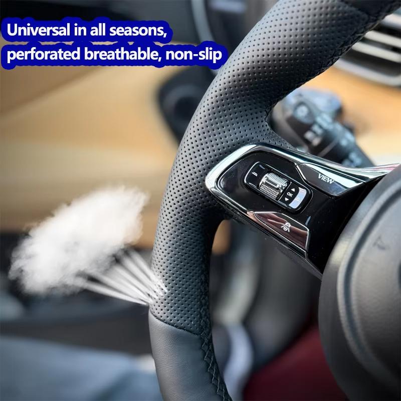Microvezel Leer Auto Stuurwielhoes Vlecht voor Honda Civic 9e Generatie 2012 2013 2014 Handgestikt Auto-interieur