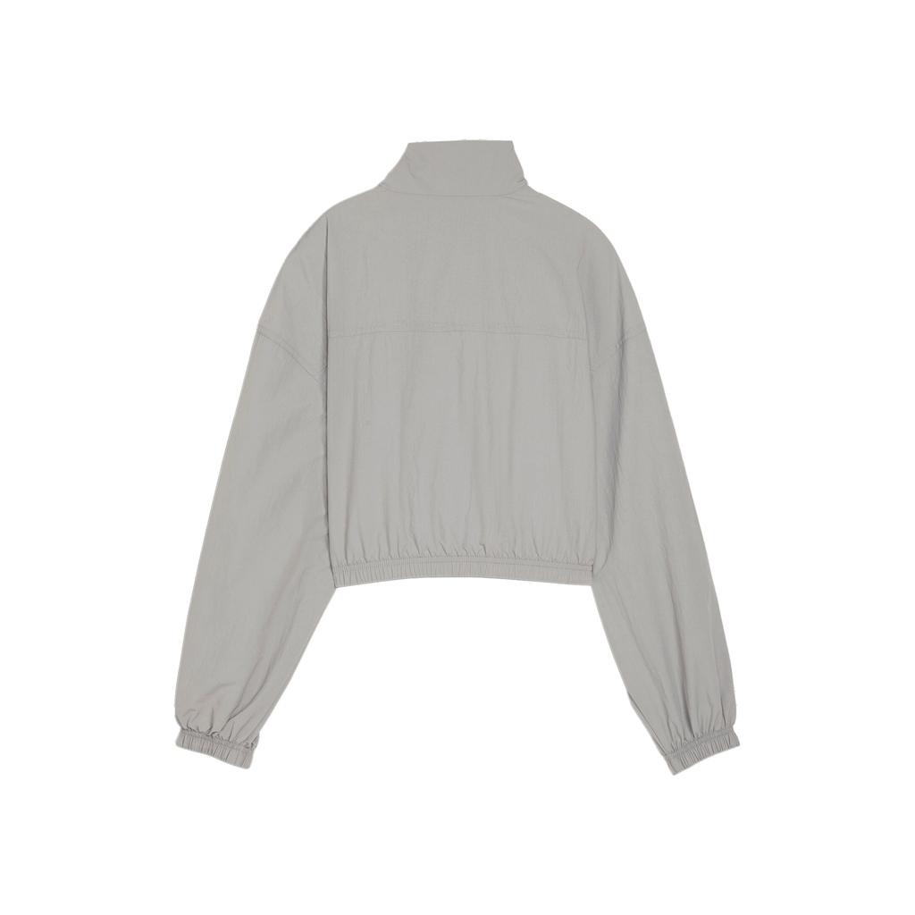 Puma Woven Jacket Solid Color Stand Collar Sports Casual Woven Jacket Women jackets Gray 621436-14