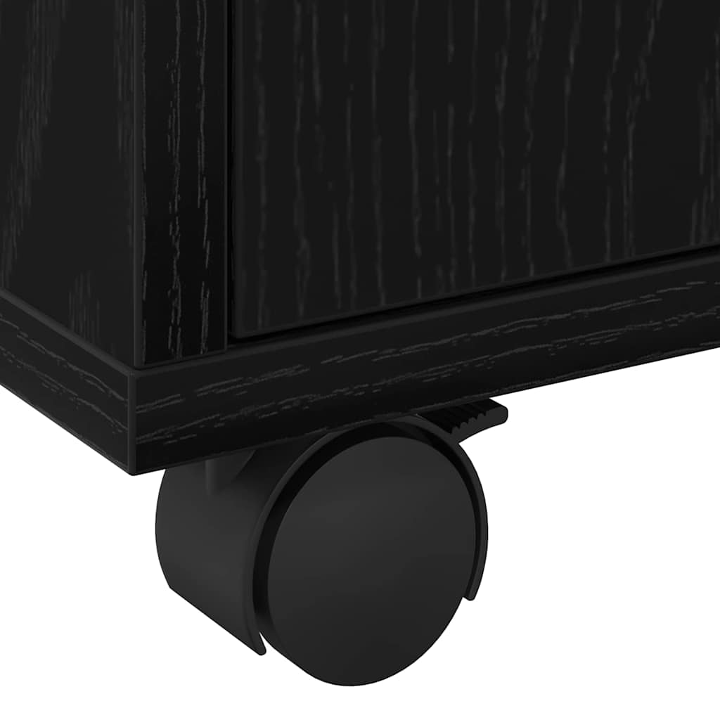 Cabinet with Shelf Black Oak Effect 60 X 48 X 74.5 Cm