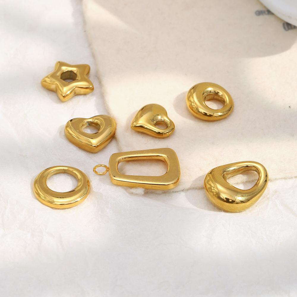 MamacitaSlay 316L Stainless Steel Hollow Heart Pendant Earrings Necklace DIY Accessories Waterproof 18K Gold Plated Jewelry Gift