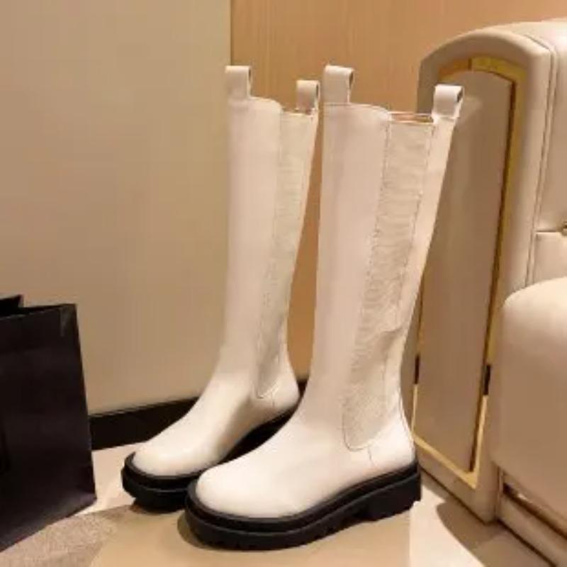 Internet Celebrity Super Round Toe Boots, Thick Heeled Long Boots,  Autumn and Winter New Style Sleeve High Top Boots