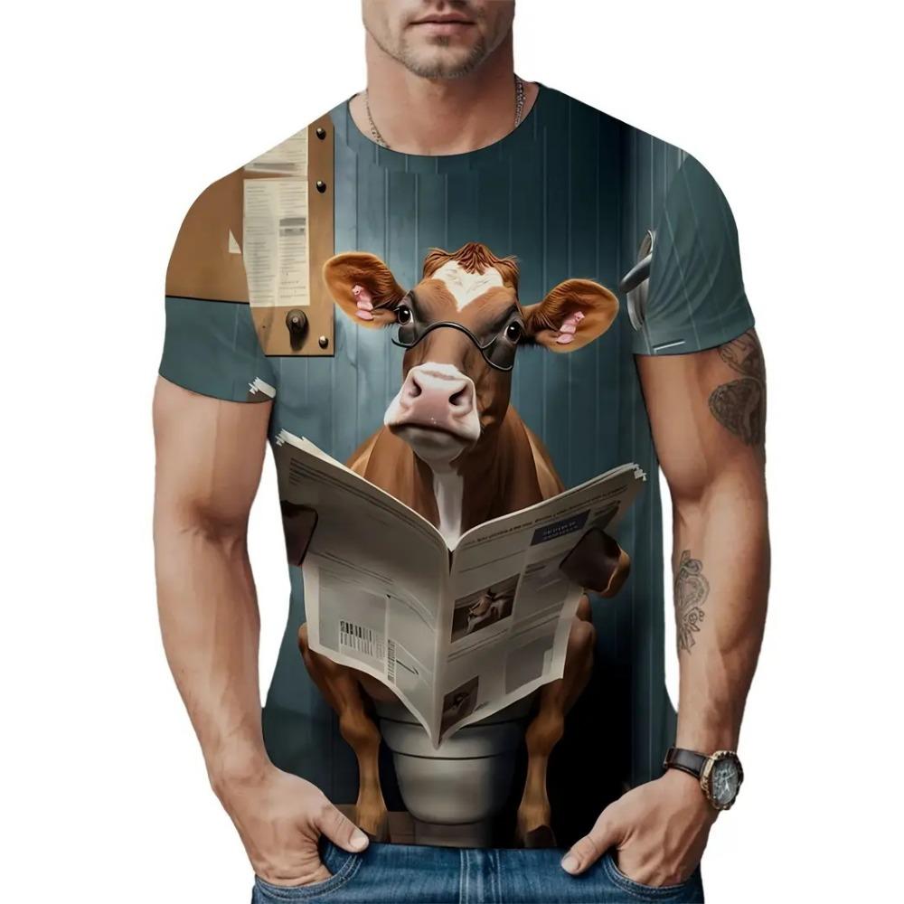 Funny Animal Cat 3D Print Men's T-Shirt Summer Harajuku Animal Graphic T Shirts Outdoor Casual Plus Size Tees Top Women Clothing