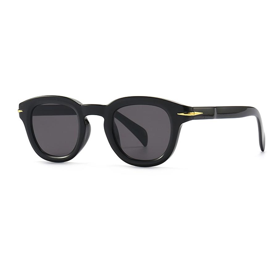 

Fashion Round Sunglasses Women Retro Clear Frame Ocean Lens Shades UV400 Men Rivets Party Sun Glasses Beach Oculus As Picture черный серый