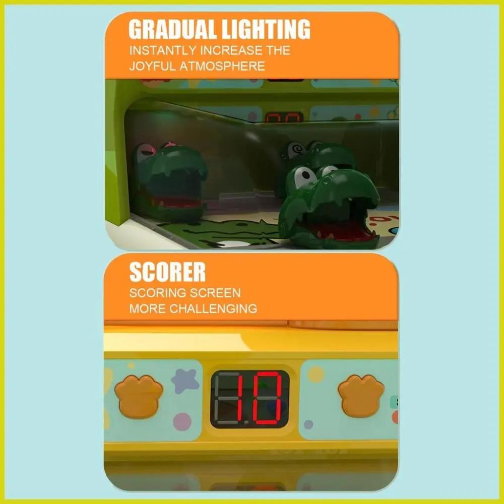 Crocodilo de Desenho Animado Não Tóxico Jogos de Mesa Brinquedos Máquina de Fliperama de Tiro Alvo de Pontuação para Tiro Brinquedos de Jogos de Mesa para Crianças Com Luzes Música