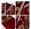V-neck Embroidered Chinese Style Winter Down Jacket & Skirt Suit NY064