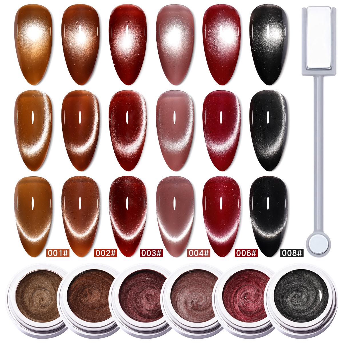 

Ancola Red Cat Eye Gel Polish - Crystal Red Magnetic Powder Gel for Whitening