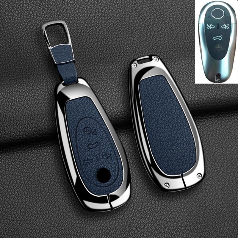 Car Remote Key Case Cover for Morris Garages MG Cyberster Zinc Alloy Leather Fob Protection Shell Auto Keychain Accessories