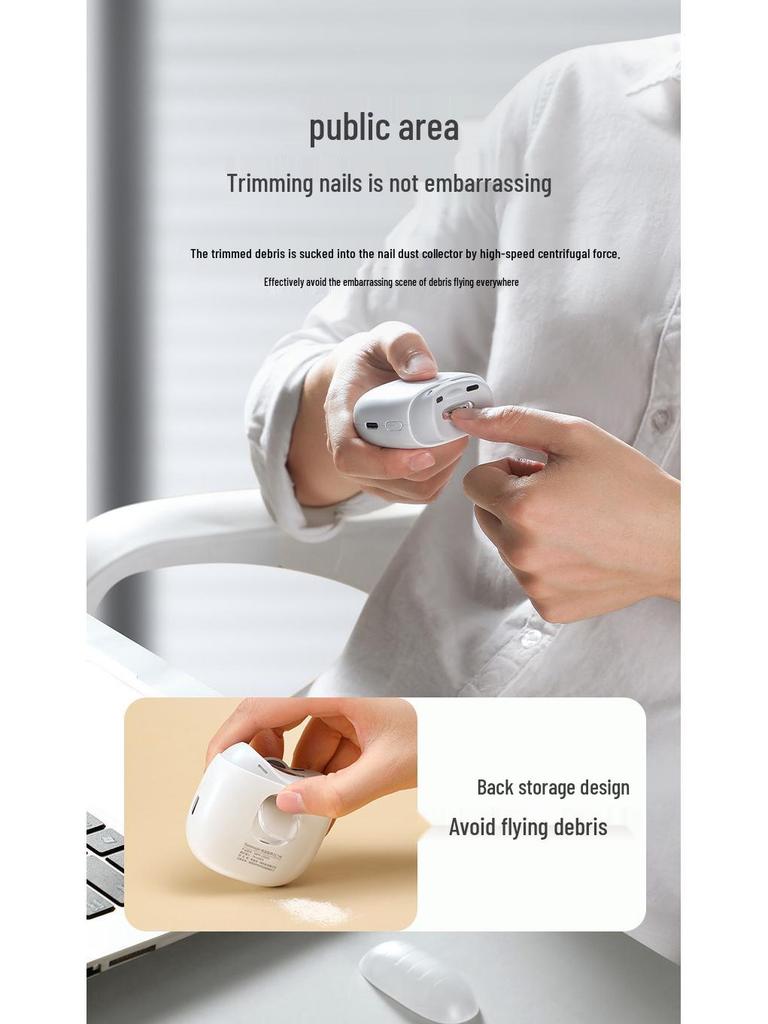 Portable Type-C Electric Nail Clippers: Baby-Safe, Low Noise, Anti-Pinch Manicure Grinder