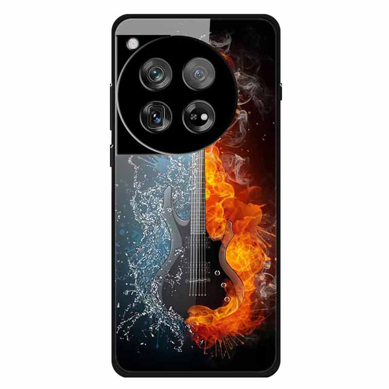 Für OnePlus 12 5G Hülle Musterdruck PC+Gehärtetes Glas+TPU Handy-Rückseite