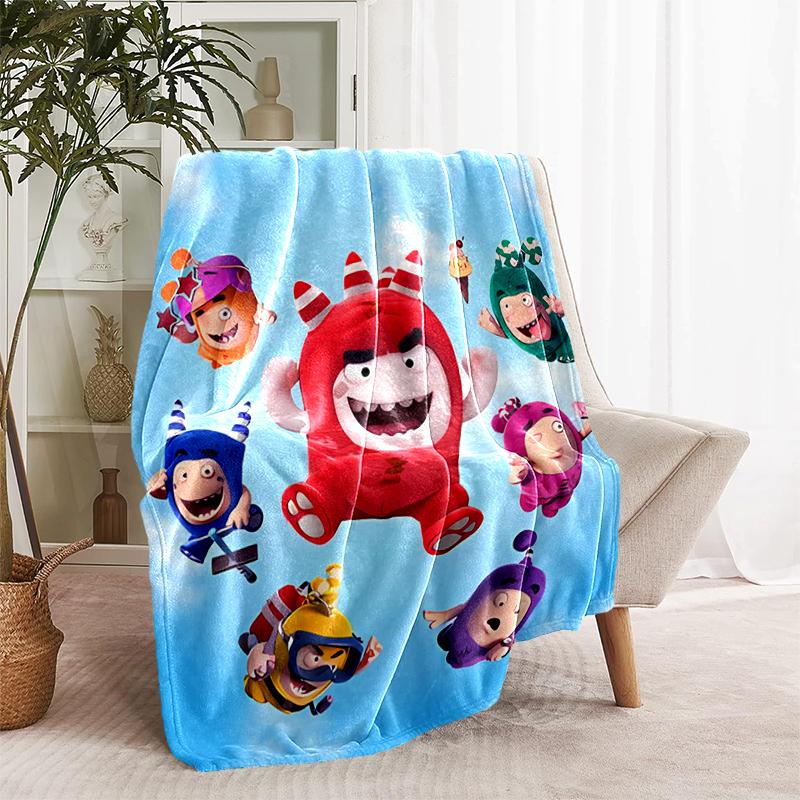 1pz Coperta Stampa Oddbods, Coperta Leggera per Divano, Letto - Morbida e Calda, Regalo per Tutte le Stagioni come Natale, Halloween