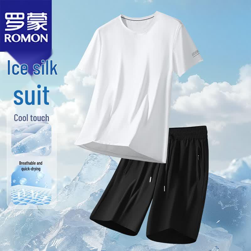 ROMON Men s Ice-Feel Summer Sportswear Set 2XL