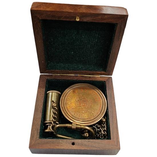 Mary Rose Sundial Compass  Brass  with a String . Engrave It, Keyring, or Wooden Box. A Unique Gift for Explorers!