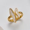 Stainless Steel Wave Drip Glaze Open Rings for Women Retro Punk Style Trendy Creative Exquisite Ring Accessories Gift