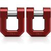 3/4" D Ring Shackle, 68,000 lbs Break Strength with 7/8" Pin for Tow Strap Winch Recovery Towing (Aluminum, 2 Pack, Red)