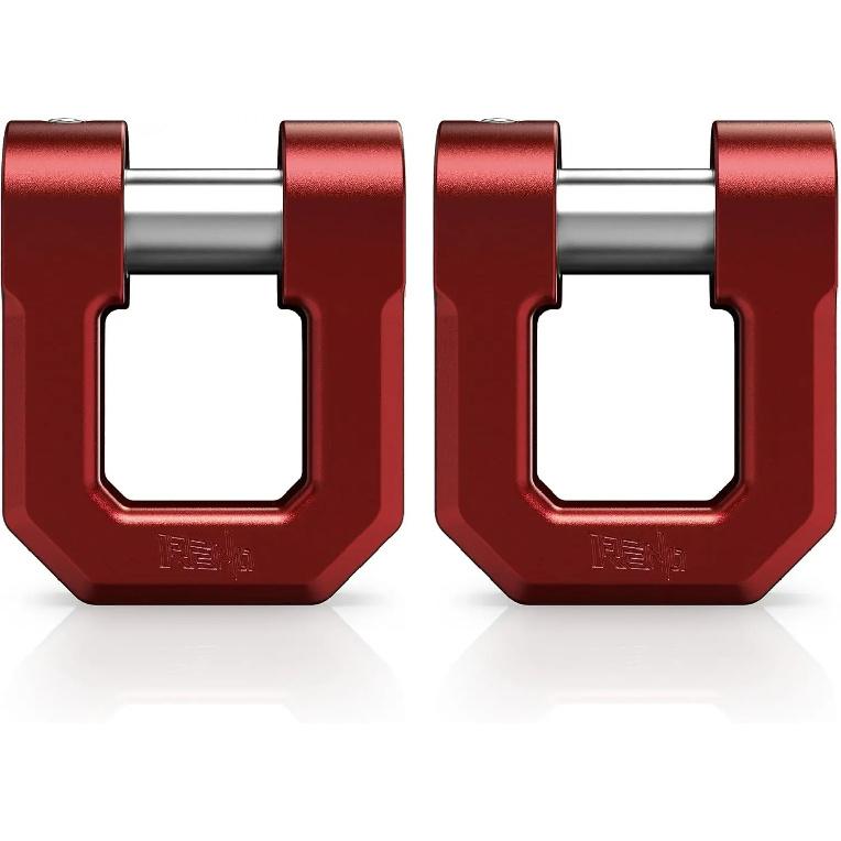 3/4" D Ring Shackle, 68,000 lbs Break Strength with 7/8" Pin for Tow Strap Winch Recovery Towing (Aluminum, 2 Pack, Red)