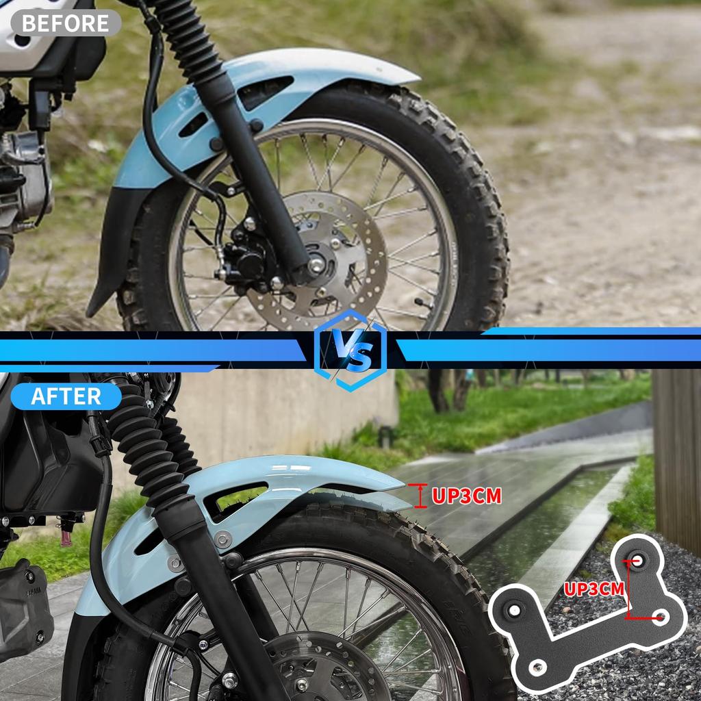 GFARDMOTO Motorcycle Front Fender Lift Kit Adjustable Fender Mudguard Riser