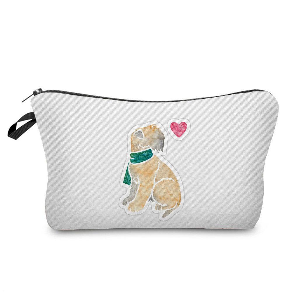 Women Dog Print Cosmetic Bag Toiletries Organize Travel Storage Case  6402