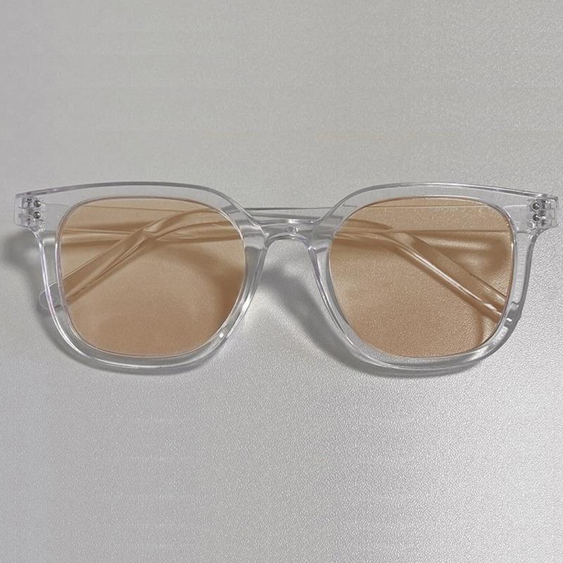 Lunettes de soleil pour femmes, monture noire, poudre, blush, sans maquillage, embellissement de soi, monture carrée large