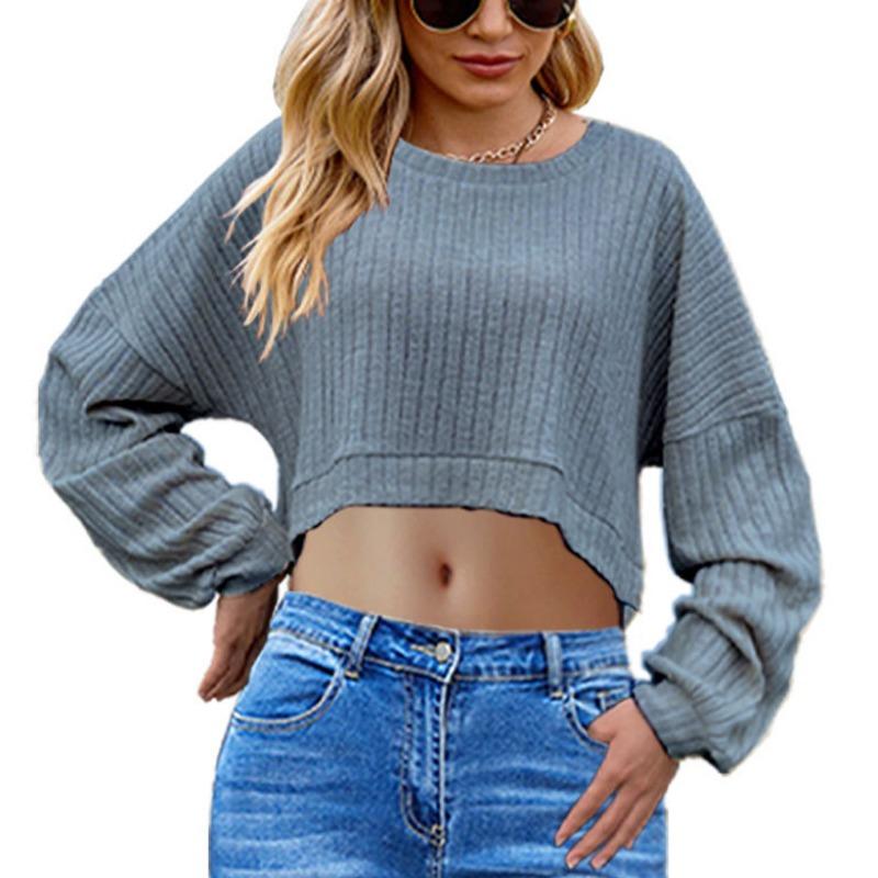 

Женская мода повседневная осень-зима однотонные принты с длинным рукавом и U-образным вырезом блузки и рубашки XXL