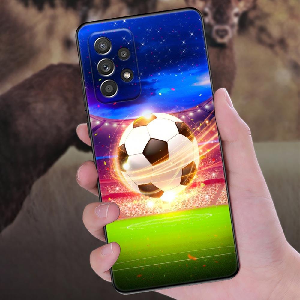 Fire Football Soccer Ball Phone Case For Samsung Galaxy A57 A56 A37 A55 A36 5G A26 A54 A52 A35 A34 A25 A17 A16 A15 A07 A06 Cover