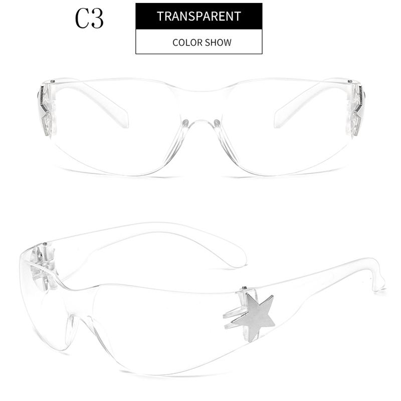 Y2K Millennium Euro American Eye Glasses Frameless Five-star All-in-one Pilot Sunglasses Women New Spice Sun Visor Sunglasses For Women men