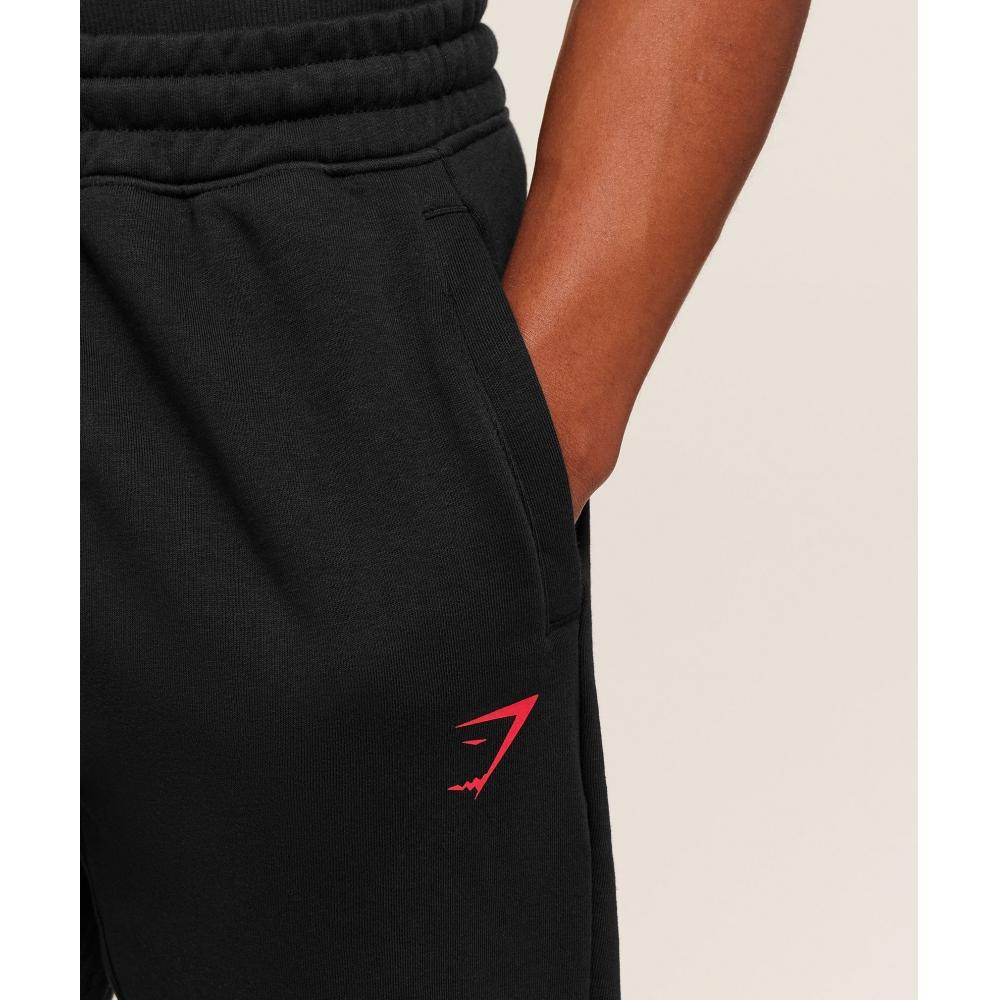 Gymshark Power Wordmark Joggers Black Conditioning Red A4b9p Bc1d