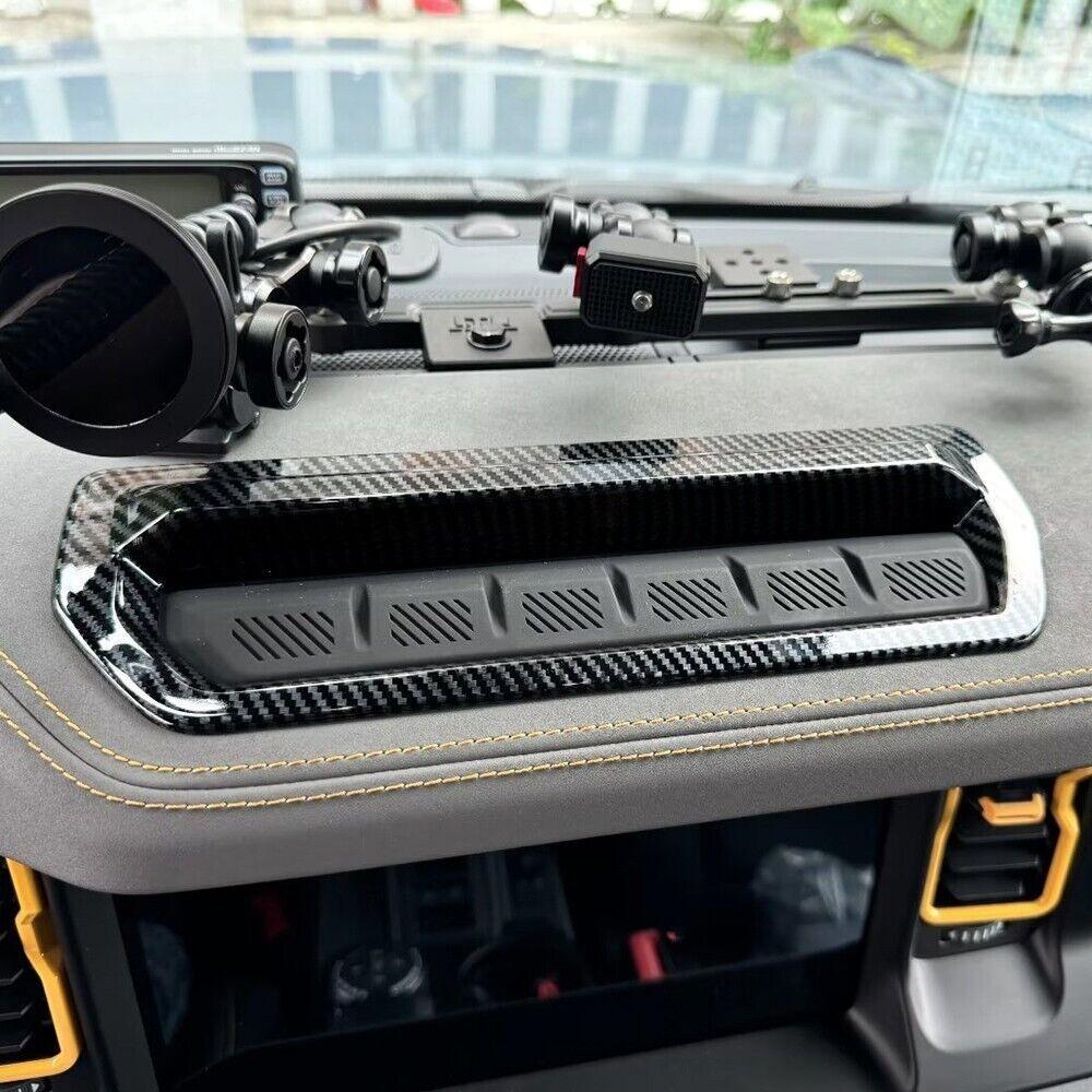 Carbon Fiber Look Dashboard Control Switch Bezel Trim For 2021-2024 Ford Bronco