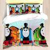Copripiumino Thomas con Stampa Treno Cartone Animato Stampa Decorativa Carina 3D Set Biancheria da Letto Confortevole Teenager Bambini Morbido Traspirante Biancheria da Letto