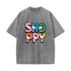 SX-79 MINISO 2026 Summer Vintage Wash  Printed Pure Cotton Shoulder Style Men's and Women's Round Neck Short Sleeved Couple T-shirt