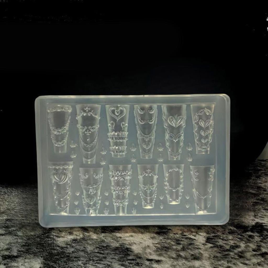 Flexible Silikon Nageldekor Form Filigrane Geschnitzte Muster Creme Rüschen Schleifen Bastelwerkzeug Resin Schmuckherstellung
